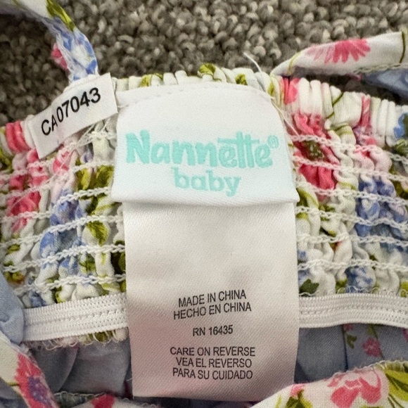 Nannette Floral Ruffle Cotton Kids Sun Dress Girl's Size 6-9 Months - Picture 3 of 7